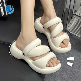 Sandals Mo Dou Women's Sandals EVA Thick Soft Sole Home Slippers Non-slip Solid Beach Shoes Concise Korean Style Cosy Fashion Slides Y2304