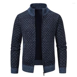 Men's Sweaters Mens Autumn And Winter Stand-up Collar Knitted Sweater Jacket Zipper