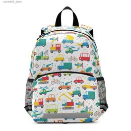 Backpacks 2021 Cartoon Car Boy Girl School Bags Child Printing Backpack Kindergarten Student Cute Children's Schoolbag Waterproof Kids Q231108
