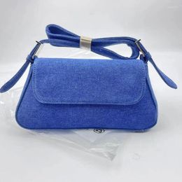 Evening Bags Brand Designer Women's Denim Blue Shoulder Bag Simple Armpit Fashion Underarm Female Handbag Clutches Bolsa Feminina