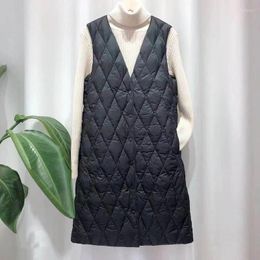 Women's Vests Waistcoats For Women Solid V-neck Casual Sleeveless Cardigans Cotton-added Vintage Oversized Mid Length Jackets Tops