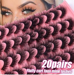 Multilayer Thick Fluffy Mink False Eyelashes Naturally Soft Delicate Handmade Reusable Curly Fake Lashes for Women Beauty