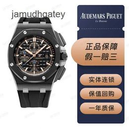 Ap Swiss Luxury Wrist Watches Epic Royal Oak Offshore Series 26405ce Titanium Ceramic Mens Back Transparent Fashion Casual Sports Chronometer Mechanical Wris LBGE