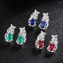 Hoop Earrings Brand Genuine Luxury Real Jewels 2023 S925 All-body Silver Independent Packaging Color Treasure Leopard Temperament