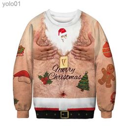Women's Sweaters Ugly Christmas Pullover 2022 Men Women Crewneck Long Sle Spoof 3D Print SweatshirtL231107