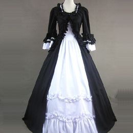 2023 Black Long Sleeve Birthday Party Dress 18th Century European Court Party Masquerade Dresses For Women Drop Shipping