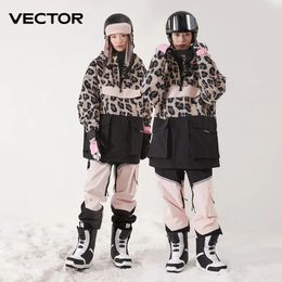 Skiing Suits VECTOR Ski Wear Women Man Hooded Sweater Reflective Trend Ski Wear Thickened Warmth and Waterproof Ski Equipment Ski Suit Women 231107