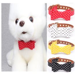 Collari per cani Fashion Cute Dot Bowknot Pet Cat Collar Collana per Teddy Pug Schnauzer Piccoli accessori