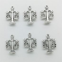 50pcs Lot Scales Libra Charms Pendants Retro Jewelry Accessories DIY Antique silver Pendant For Bracelet Earrings Keychain 22 18mm235l