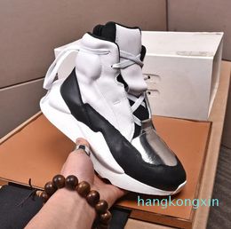 Designer Higt Top Shoes Y3 Chunky Platform Sports Shoes Black White Leather Trainers Big Size With Box