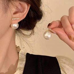 Stud Earrings Vintage Pearl For Women Minimalist Elegant Round Temperament Versatile Ear Accessories Exquisite Fashion Jewellery