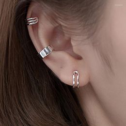 Backs Earrings Multilayer 925 Sterling Silver Ear Cuff Non Pierced Allergy Free Small Clip Minimalist Jewellery Girl's Jewelr