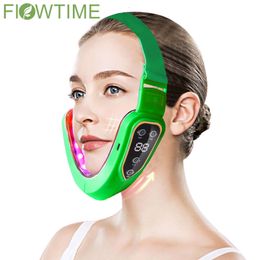 Face Massager V-shaped facial massager V-shaped upper lift with facial lift LED pon therapy vibration massage double chin reducer 230406