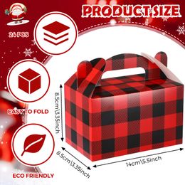 Christmas Decorations Red Buffalo Plaid Treat Box For Party Gift Supplies Holiday Xmas Presents Goodie Paper Boxes Present Goody Bag C Otpnr