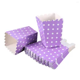 Flatware Sets 24pcs Popcorn Boxes Holder Containers Cartons Paper Bags Dot Design Snack Box For Movie Theatre Dessert Tables Wedding Favours