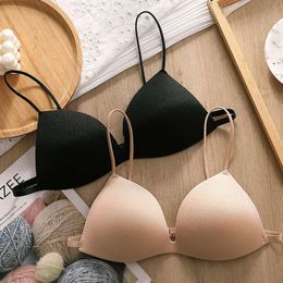 Sexy Costume Seamless Women Ultra-thin Underwear Thin Shoulder Strap Girls Backless Push Up One Piece Bra