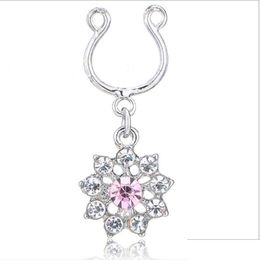 Navel & Bell Button Rings D0589 Clear Stone Nipple Ring Drop Delivery Jewelry Body Jewelry Dh47J