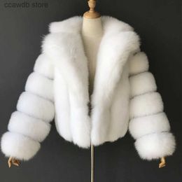 Women's Fur Faux Fur HJQJLJLS 2021 Winter Mink Fuzzy Coat Women Luxury Faux Fur Coat Thick Warm Lapel Long Sleeve White Black Fluffy Fur Jacket T231107