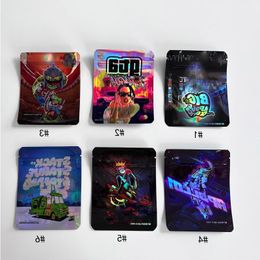 Wholesale 35g Plastic Mylar Bags holographic resealable Zipper baggies Qtcql