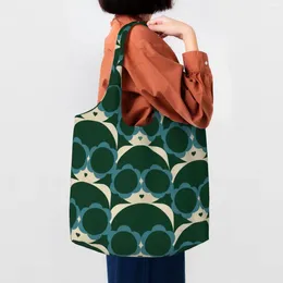 Shopping Bags Green Cool Girl Pattern Grocery Bag Printing Canvas Shopper Tote Shoulder Large Capacity Washable Handbags