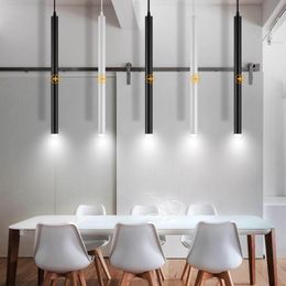 Pendant Lamps Led Lamp Long Tube Light Kitchen Island Dining Room Shop Bar Counter Decoration Cylinder Pipe Hanging LampPendant