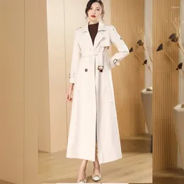 Women's Trench Coats 2023 Autumn Women Long Knee-Length Coat Female Temperament Leisure High-End Outwear Fashion Casual Solid Color Parkas