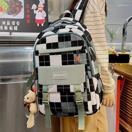 School Bags 2023 Tartan Schoolbag Female Harajuku Ulzzang Junior High University Birthday Department Large Capacity Backpack