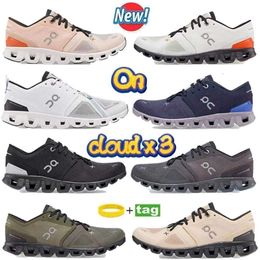 oncloud shoes Top x Cloud On 3 Shoes Men Women Rose Sand Midnight Heron Fawn Magnet Black Ivory Frame Sport Sneakers Rebound Leisure Fof white