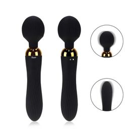 Dual Ended Vibrators G Spot Clit Stimulator Multi frequency USB Charge Big AV Stick Dildo Adult Sex Toys for Women 231010