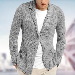 US Plus size Autumn Popular Cardigan lapel neck Sweater Pony men sweater christmas gift Casual button Pullover Custom made Male Jumpers