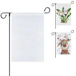 Sublimation Garden Flag Garden Decorations Blank Polyester Flags Heat Tranfer Printing Banner Double Side 11.7