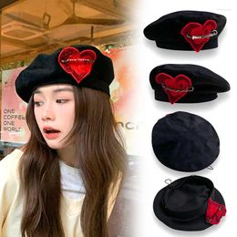 Berets Vintage French Plaid Top Beret Retro Caps For Women Winter Hats Girls Love Military Cap Stitches Painter Hat