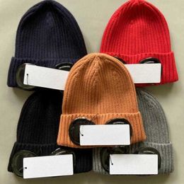 Beanie Bonnet Hat Cp 17 Color Designer Autumn Windbreak Beanies Two Lens Glasses Goggles Hat Cp Men Knitted Hats Face Mask beanie cp hat s s
