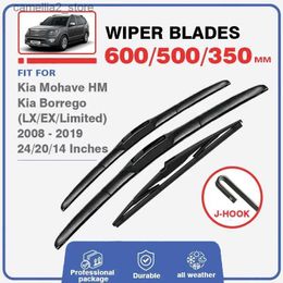 Windshield Wipers Car Wiper Blade For KIA Mohave 24"+20"+14" 2008-2019 Kia Borrego LX EX Limited Window Windscreen Windshield Wash Fit U Hook Arms Q231107