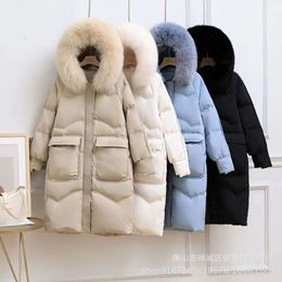 Herbst Koreanische Version Abnehmen Mittlere Länge 2023 Herbst/Winter Lässige Mode Unten Jacke Verdickt frauen