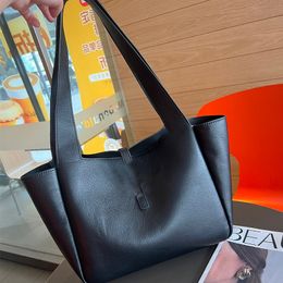 Black designer tote bags women hobo handbag Cowhide fashion shoulder bag casual simple style ladies shopping purse