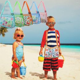 Storage Bags Travel Cute Protable Toy Printing Mesh Bag Handbags Beach Sundry Shoulder