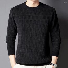 Men's Sweaters 2023 Thicken Sweater Knitted Men Three-dimensional Jacquard High-grade Crew Neck Warm Casual Top Pullover