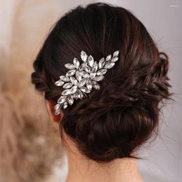 Headpieces 14 Colours Rhinestone Hair Comb For Wedding Headdress Wine Red Handmade Bridal Accessories Head Jewellery