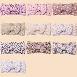 Hair Accessories 2023 Floral Print Baby Knot Bow Headband Soft Nylon Turban Headwrap Kids Girls Headwear