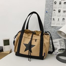 Evening Bags 2023 Women Printed Star Shoulder Canvas Cross Body Casual Travel Shopping Totes Drop