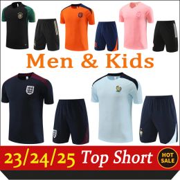 Nya 2024 Frankrike Italien Soccer Training Kort ärmdräkt Kort ärmar Fotboll Chandal Futbol Size S-2XL