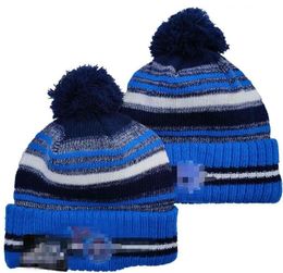 Men Knitted Cuffed Pom Tennessee Beanies TB Bobble Hats Sport Knit Hat Striped Sideline Wool Warm BasEball Beanies Cap For Women A5