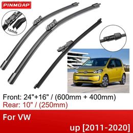 Windshield Wipers For VW up 2011-2020 24"+16"+10" Front Rear Wiper Blades Brushes Cutter Accessories 2012 2013 2014 2015 2016 2017 2018 2019 2020 Q231107