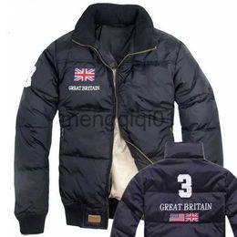 Men's Down Parkas 2023 Autumn Winter Men's Horse Jacket Male Casual Coat Down Cotton Slim Fit High Quality Warm Coat Classic Style Flag And Letter J231107