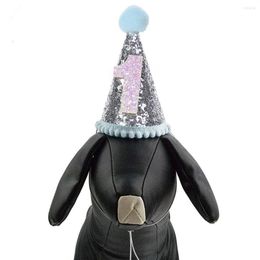 Dog Apparel Birthday Hat Decorative Shiny Pet Headband Headwear For Dogs Cats 1 2 4 Years Old Drop
