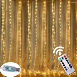 Strings 3M LED USB/Battery Curtain String Fairy Lights Christmas Garland Remote For Year Party Garden Home Wedding Decoration