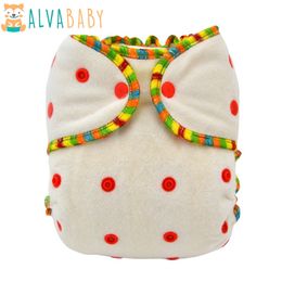 Cloth Diapers ALVABABY Reusable and Washable Bamboo Fitted Nappy Easy to Use Baby Night 230407