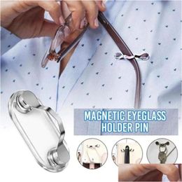 Party Favour Magnetic Hang Eyeglass Holder Pin Brooches Fashion Mtifunction Portable Clothes Clip Buckle Magnet Glasses Dwy