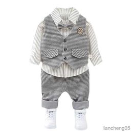 Clothing Sets New Spring Autumn Baby Boys Clothes Suit Children Casual Vest Shirt Pants 3Pcs/Sets Toddler Gentleman Costume Kids Tracksuits